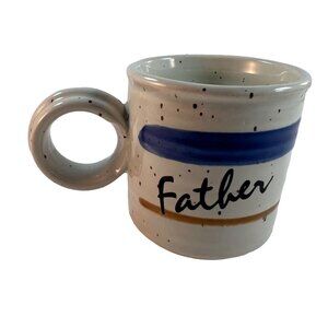 Clay In Mind Pottery Personalized FATHER Coffee Mug Cup Round Handle 3.5 Inches
